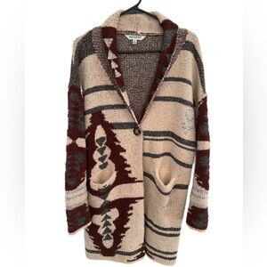 Davi & Dani Soft, Fluffy Aztec Duster Cardigan